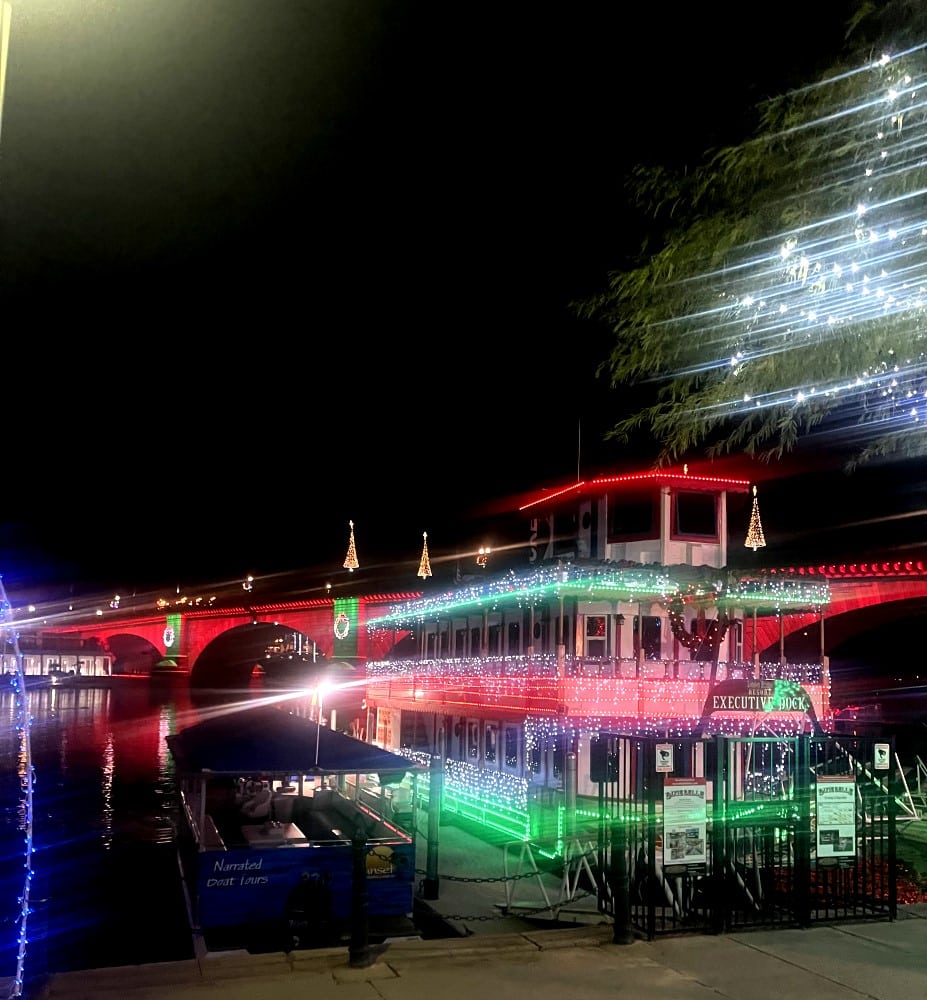 The Ferry on the boardwalk all lit up